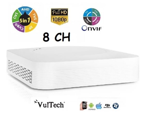 DVR 5in1 8 Canali 2 Megapixel H265